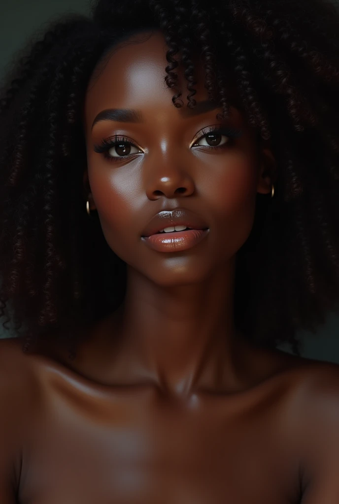 Realistic light ebony women very beautiful with mysterious eyes, beautiful juice lips natural 2