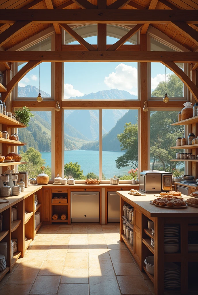 Help me draw a baking workshop in the resort