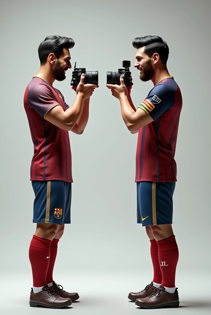 2 messi is taking picture of each other
