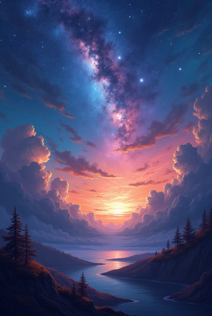 Expressionist artwork images,mysterious,Cosmic Sky, 8k uhd
