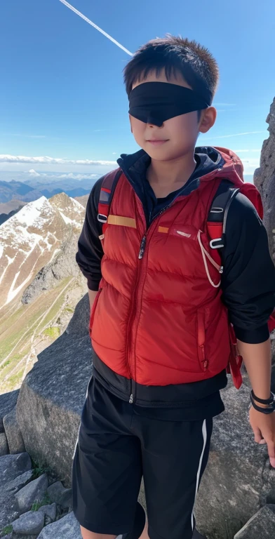 Blindfold、Primary school students、Blindfold、boy、Blindfold、Mountaineering
