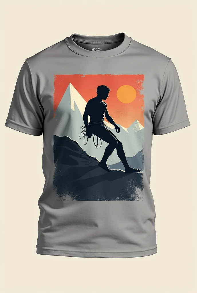 Design for a t-shirt for a bouldering center calles boulderwelt
Make me a simple design that you can print on a t-shirt
Only use three colors one of which needs to be white or black. The backgrounds of the t-shirt is grey