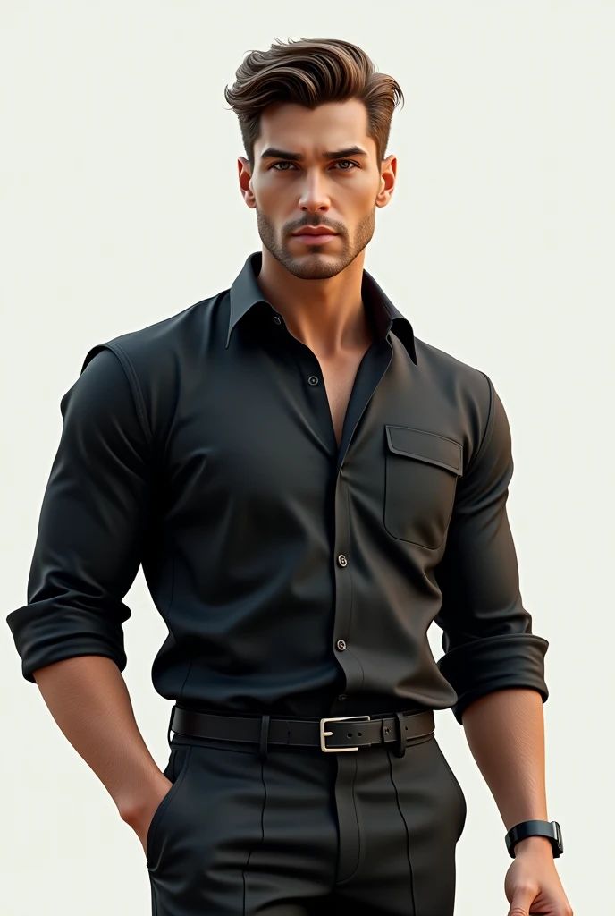 A beautiful man 3D Doodle wear black pant and same color shirt for my WhatsApp