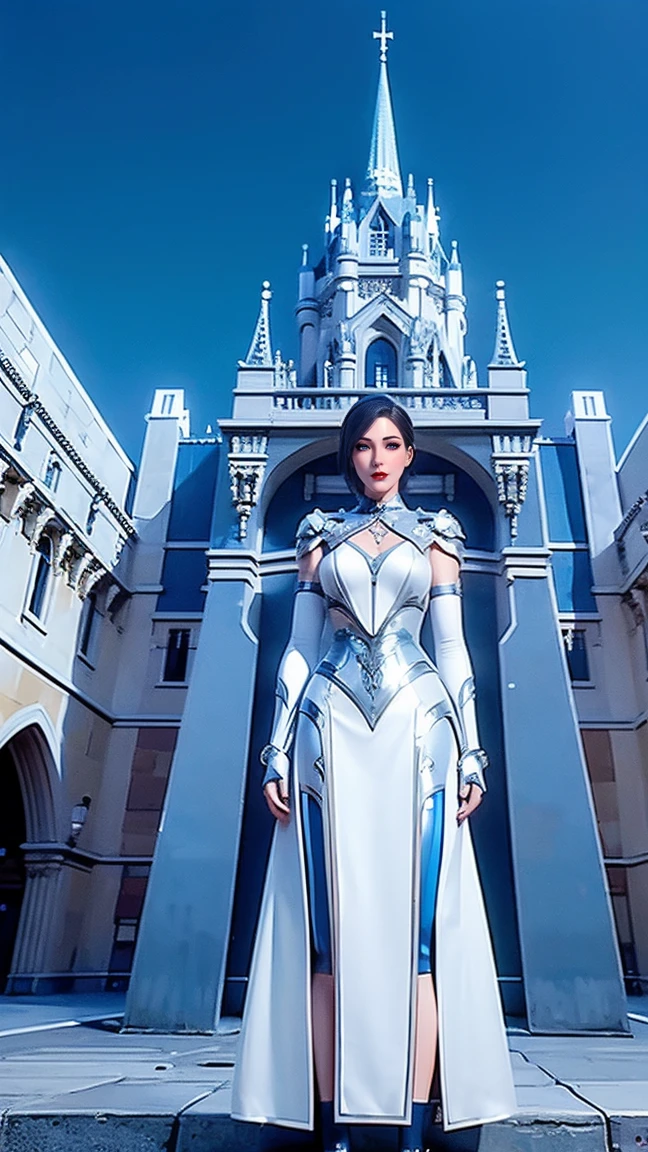 Futuristic Characters, whole body, Standing in the castle.