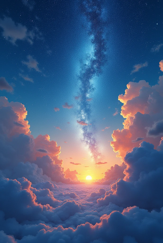 Expressionist artwork images，looking up to the mysterious Sky, 8k uhd