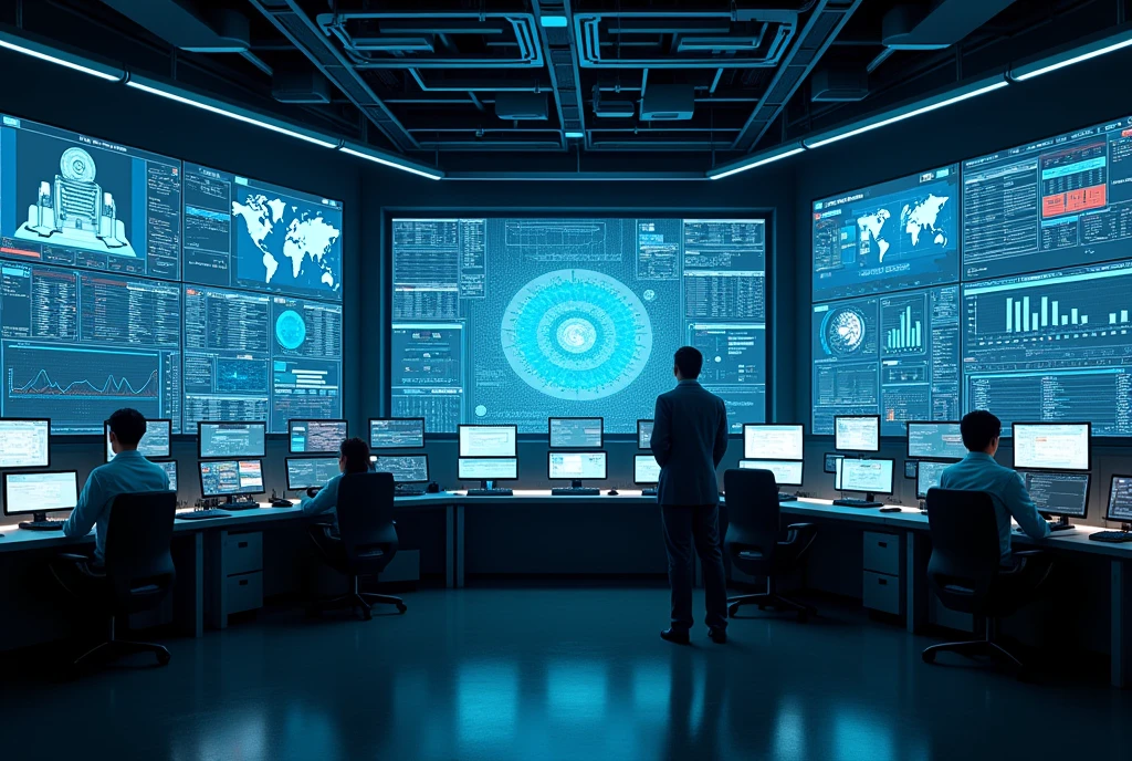 Banking, chart's, commands and controls room, big screens, 