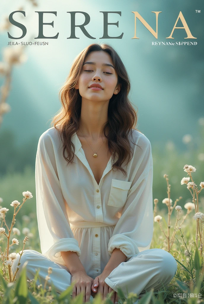 Mental health magazine cover, Physical, self care, promoted by the Serena brand, containing the slogan: your serene world