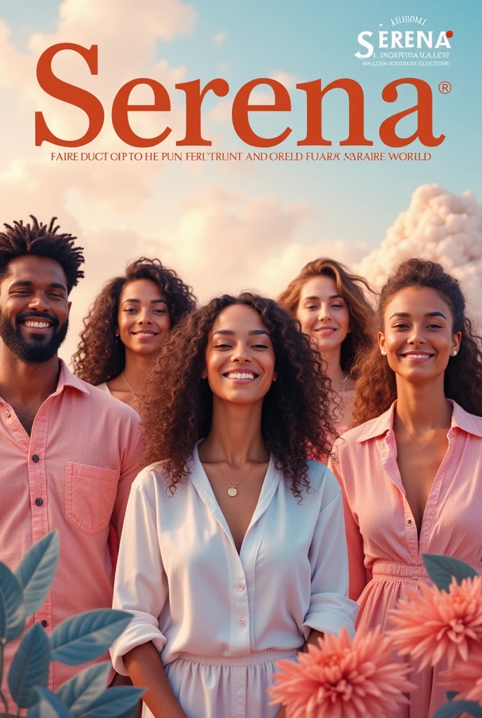 Mental health magazine cover, Physical, self care, promoted by the Serena brand, containing the slogan: your serene world, and small texts that talk about their services