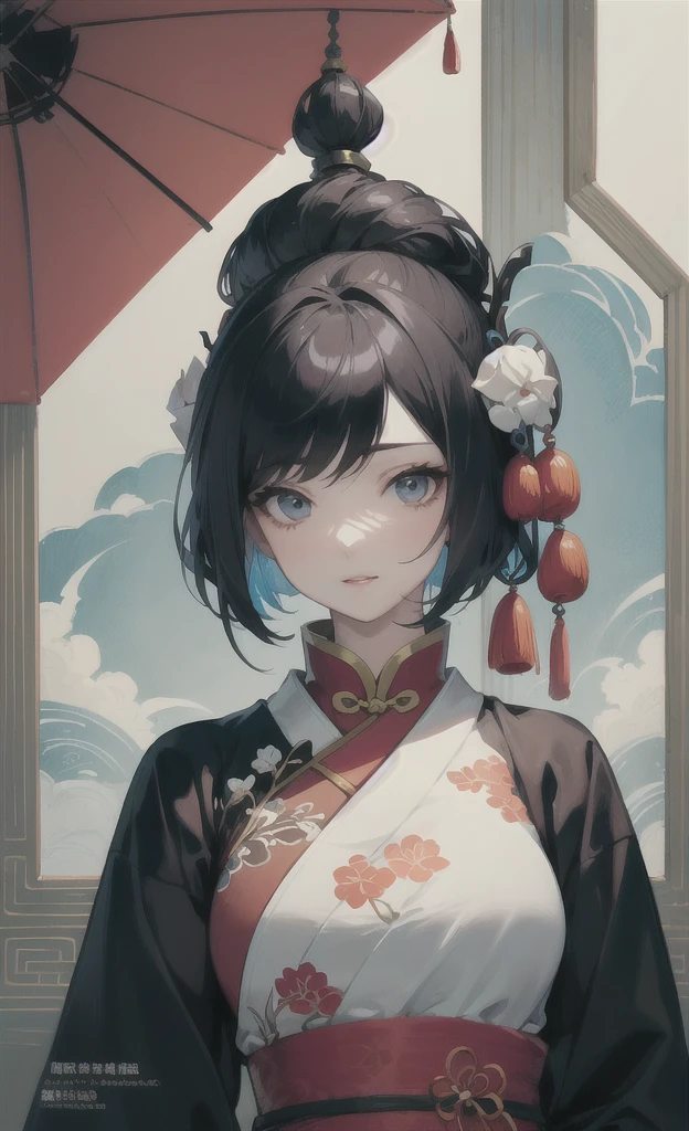 High quality illustrations,2 women, Group illustration,Cool, The Detailed Art of the Onmyoji, beautiful painting style, Chinese clothing,美しい美少2 women,The Style, masterpiece, Top Quality, Highest quality, Ultra-high resolution,They&#39;re sticking together nicely