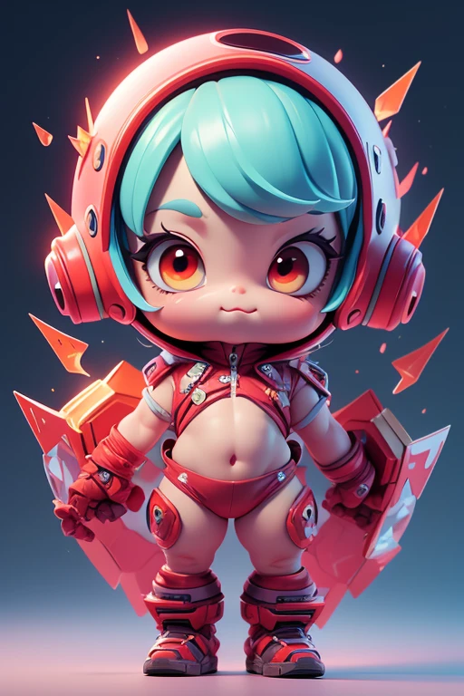Create a monster image, a small, big-headed, baby monster.. The body is transparent and can be seen through. The image is sharp and detailed., with beautiful colors.. With arms, leg, eyes, mouth, พื้นหลังสีlegว