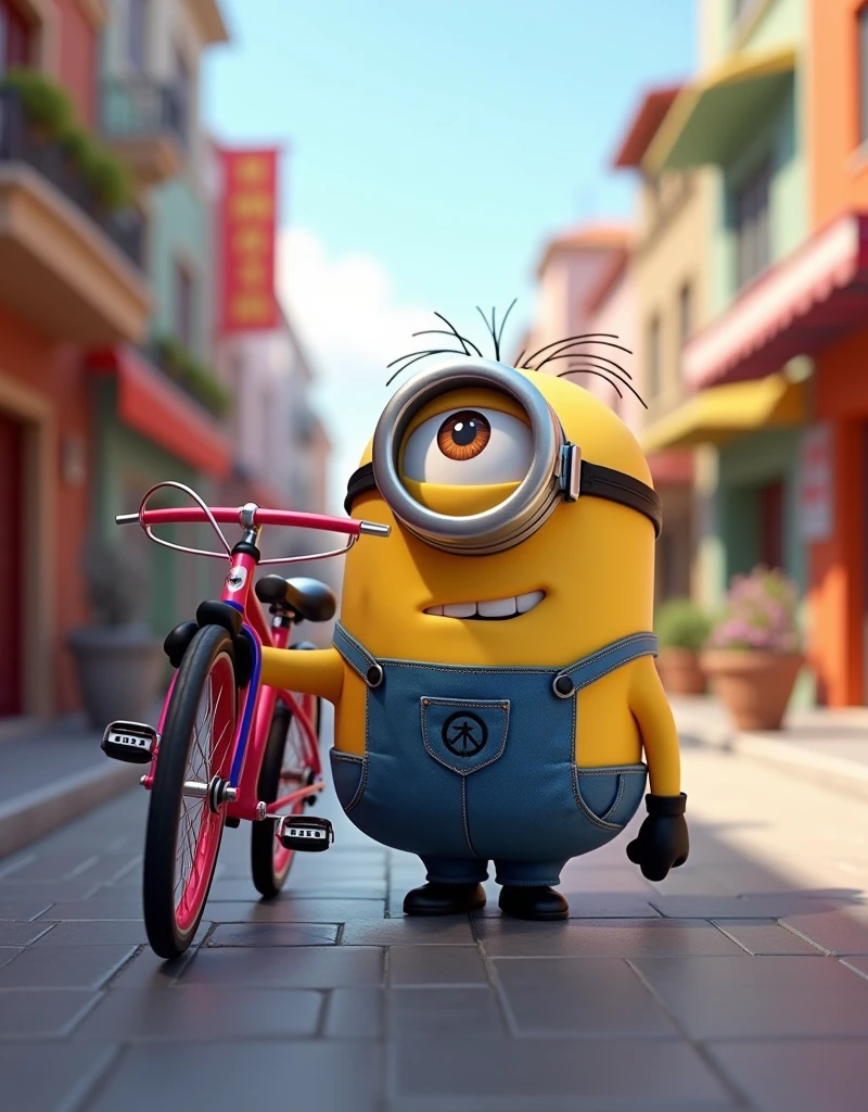 Minion Kevin finds a bike