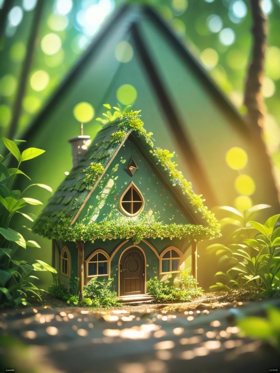 House made of trees,exist,So many elves .Ultra wide angle((best quality)), ((Intricate details)), ((Surrealism))(8K)