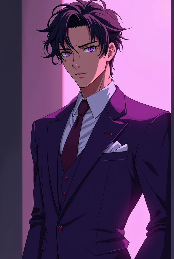 Image Color：purple　Anime character gender：Men&#39;s Fashion：Suit-based