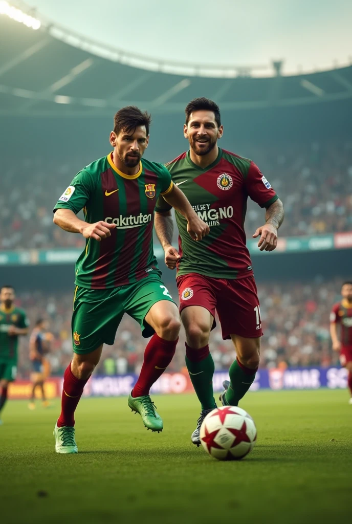 Messi playing for mohun bagan in Kolkata I'm taking selfie with him