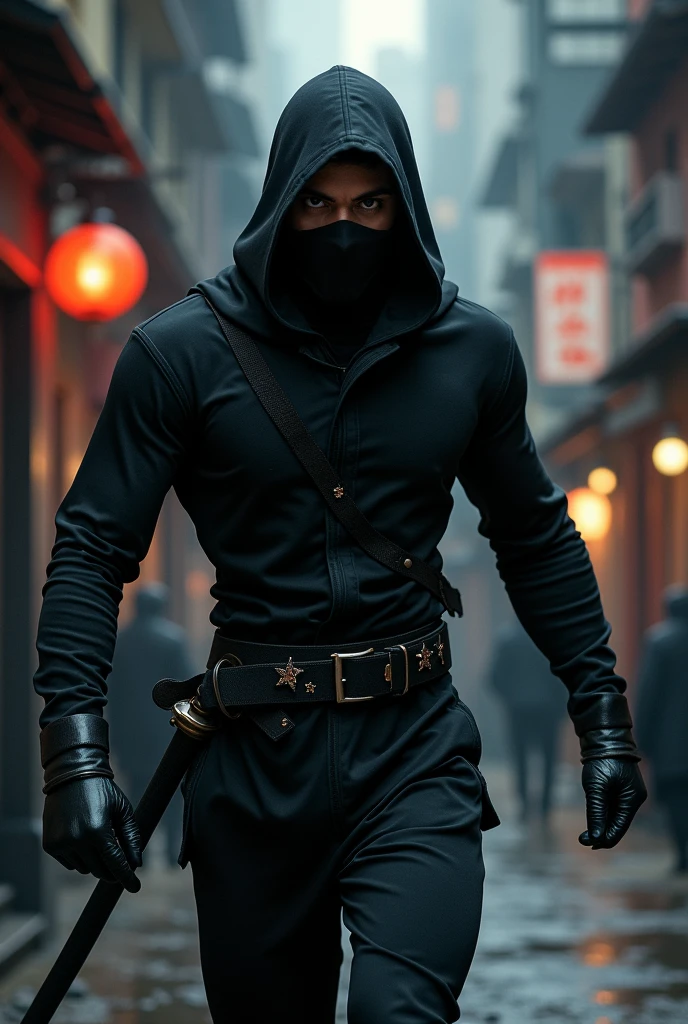 A Ninja in black clothes


