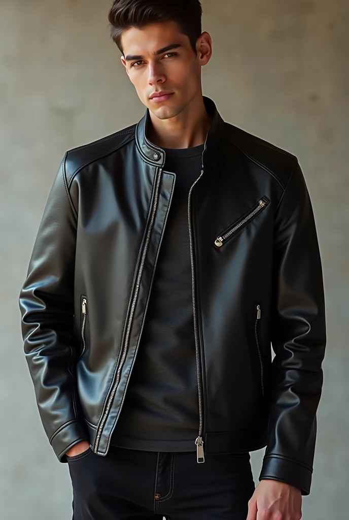 Multiple pictures of Leather fashion jactek without any logo men for ebay