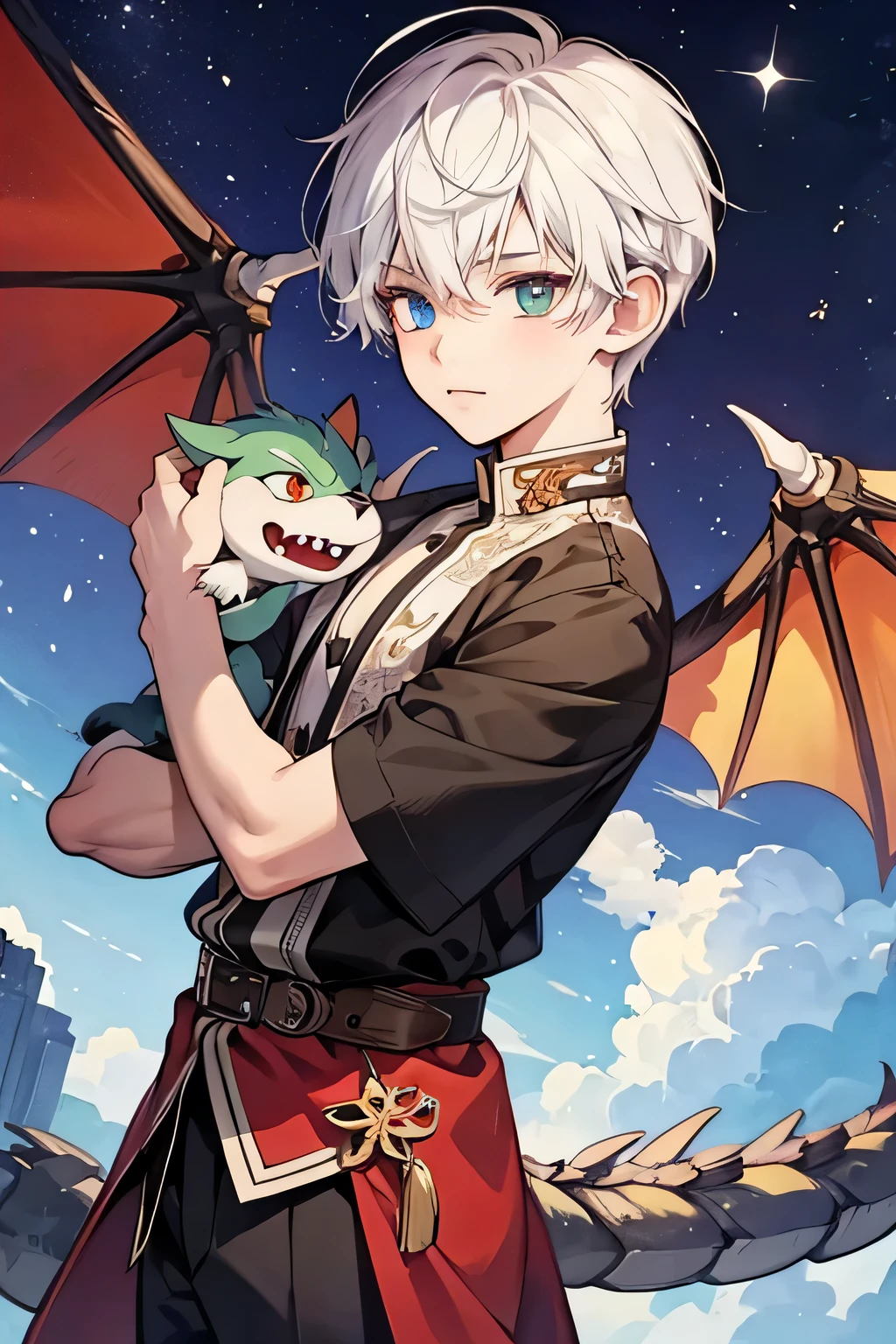 Cartoon,Shota,cute,Dragon,Heterochromia