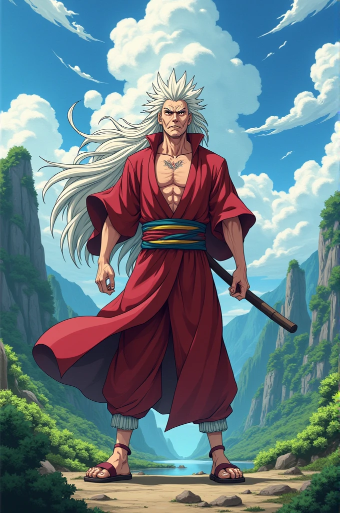 Jiraiya of Naruto in Anime style 