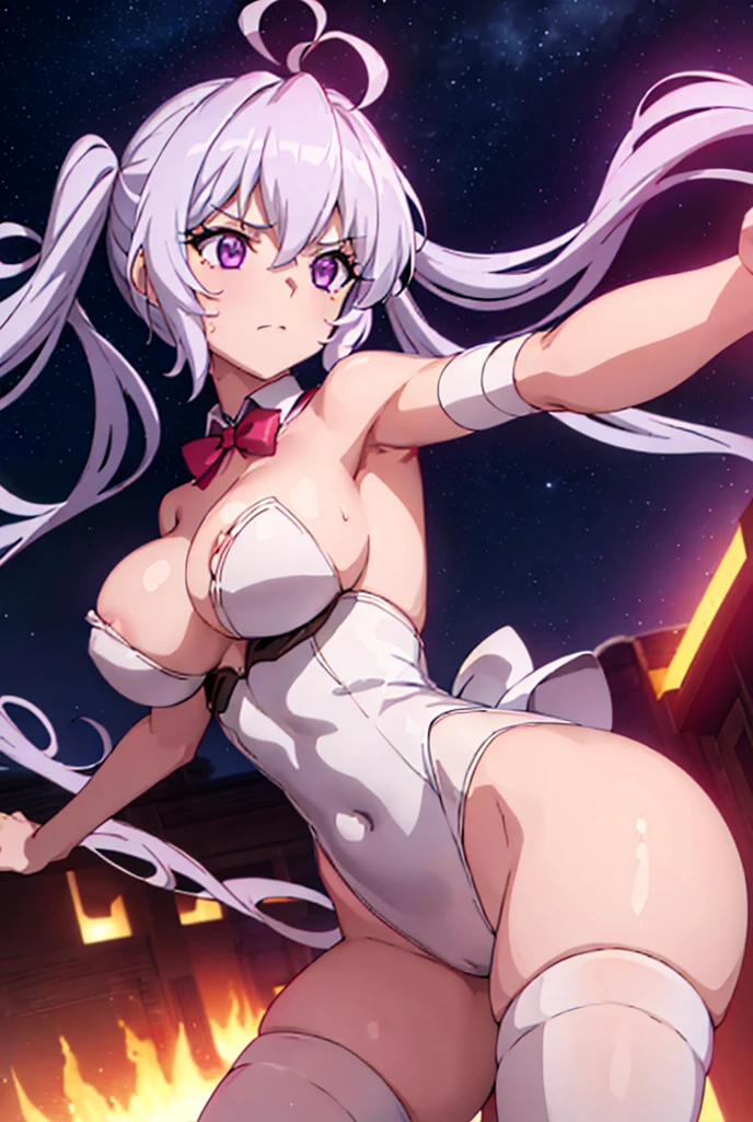 ((masterpiece)), ((best quality)), (high resolution), (illustration), (an extremely delicate and beautiful), (ultra detailed beautiful face and eyes), nsfw,   1girl, casino, leaning forward,  YukineChris, long hair, purple eyes, twintails, low twintails, ahoge, large breasts,  satin playboy bunny, fishnet pantyhose, red a bow tie,  volumetric lightning, detailed skin texture, detailed, volumetric shadow, anime screencap,bukkake, うさぎ、寝そべってる、うつ伏せ



