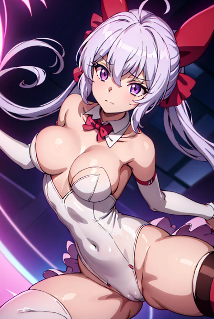 ((masterpiece)), ((best quality)), (high resolution), (illustration), (an extremely delicate and beautiful), (ultra detailed beautiful face and eyes), nsfw,   1girl, casino, leaning forward,  YukineChris, long hair, purple eyes, twintails, low twintails, ahoge, large breasts,  satin playboy bunny, fishnet pantyhose, red a bow tie,  volumetric lightning, detailed skin texture, detailed, volumetric shadow, anime screencap,bukkake, うさぎ、寝そべってる、うつ伏せ



