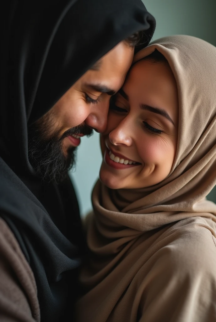 Close picture of Muslim couple having sex