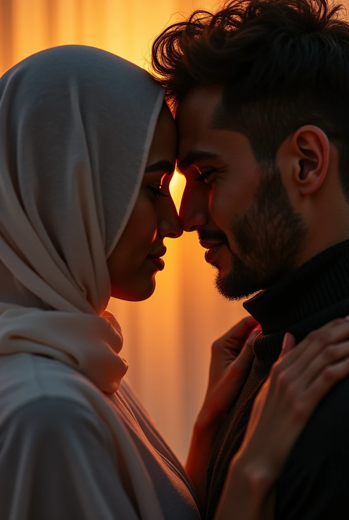 Close picture of Muslim couple having sex