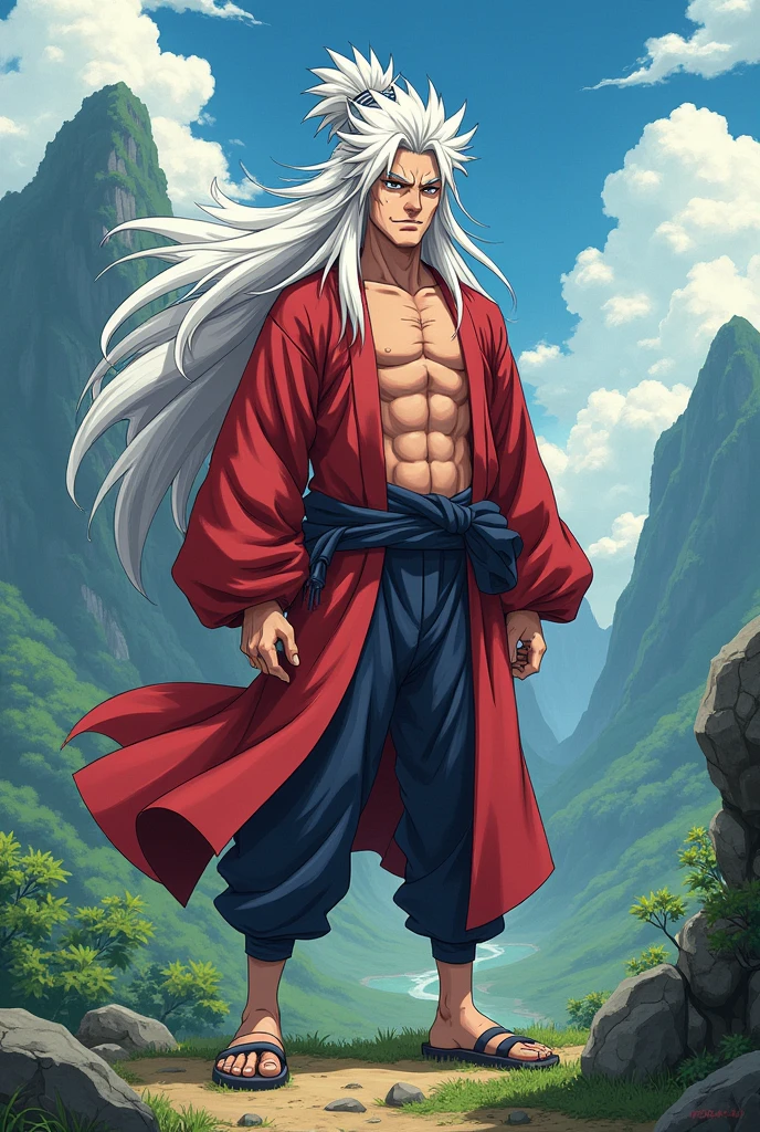 Jiraiya of Naruto in Anime style 