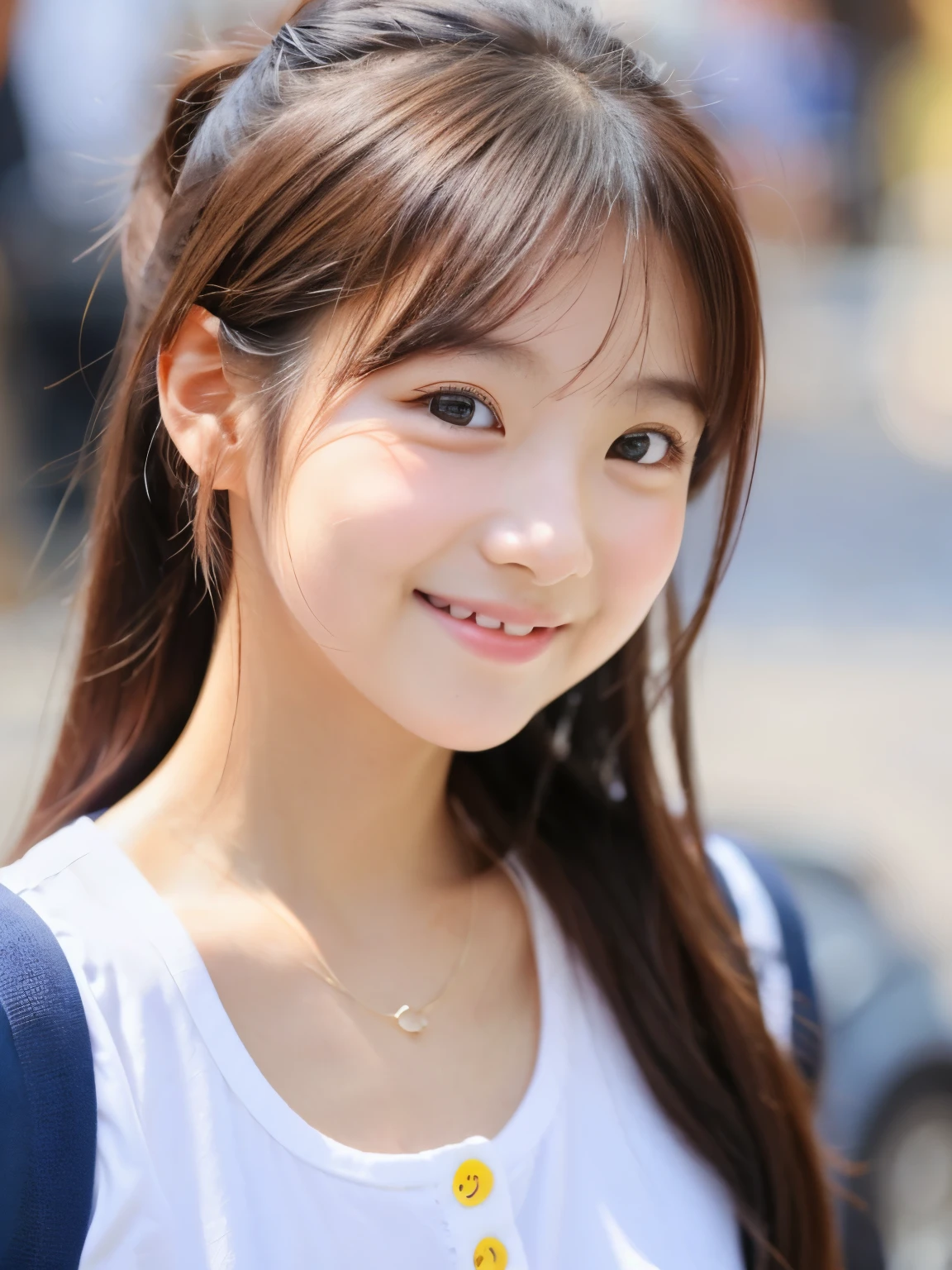 She has a small face like an idol and is very cute..、A woman with a small face who looks young 1、Smiling Kindly、She's wearing a bold tiger print bikini.、I can see your thighs、Beautiful beach with white sand、(They are playing beach volleyball。.)、Natural light、(whole body)、Highest quality