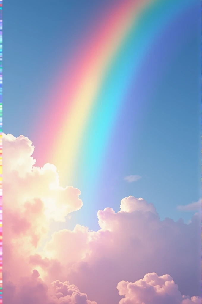 Look up in the sky, what do you see?
A beautiful rainbow, bright and free
Red, Orange, Yellow, Green and Blue
Indigo and Violet, too!