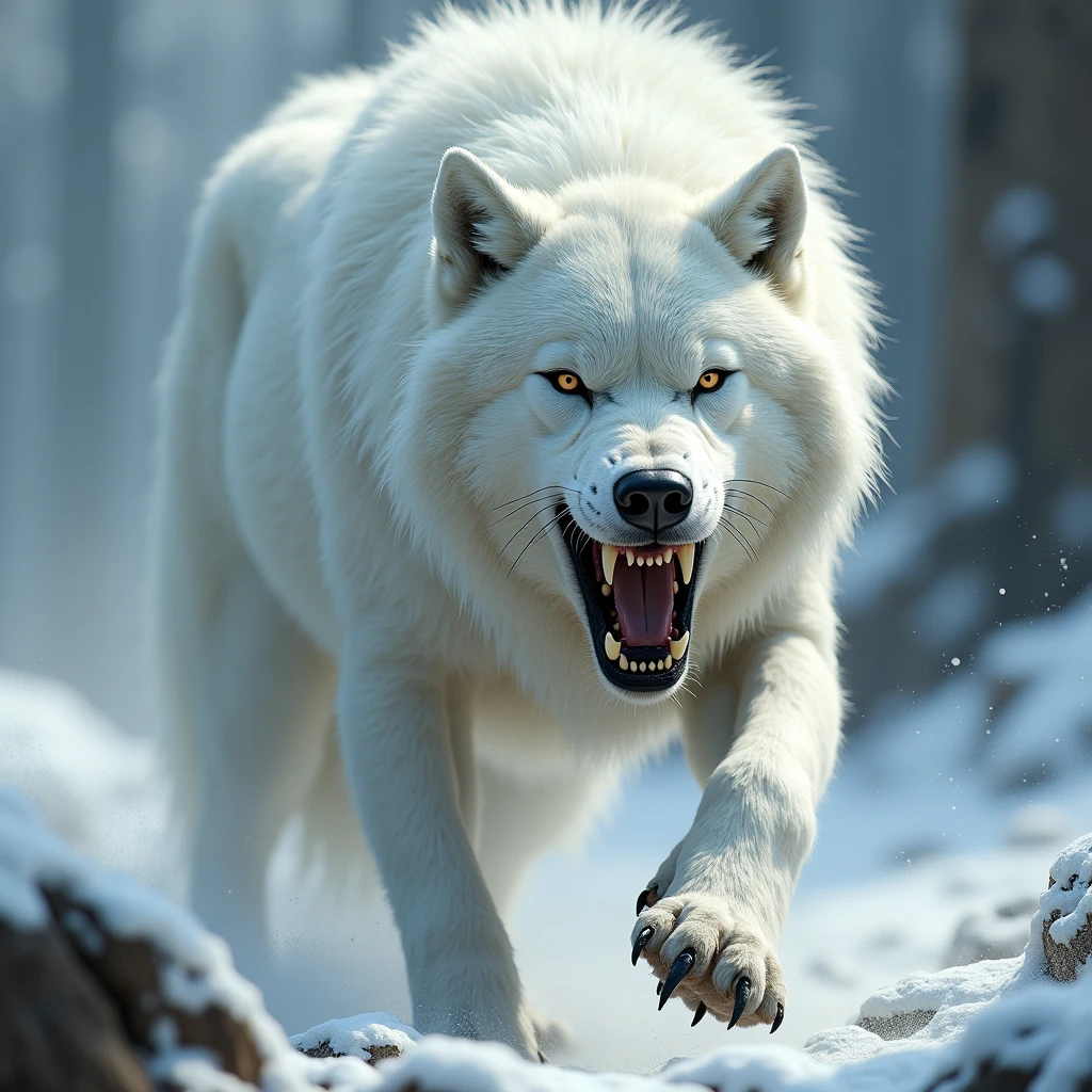 White wolf agresive