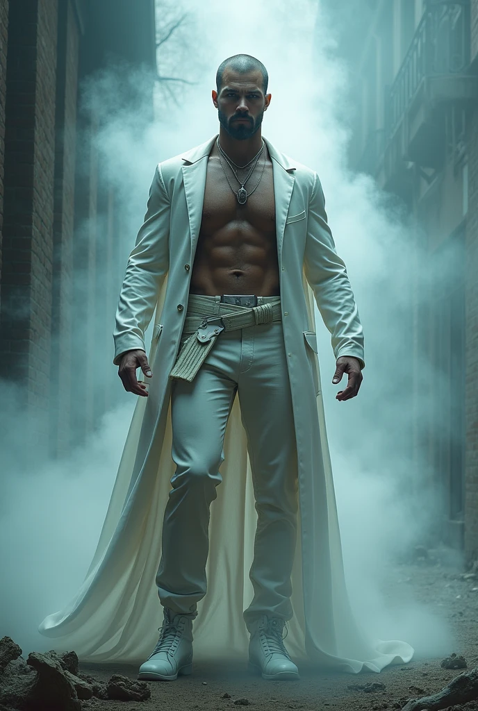 Ghost call of duty, shirtless, muscular, venous, handsome, white, cowboy suit,