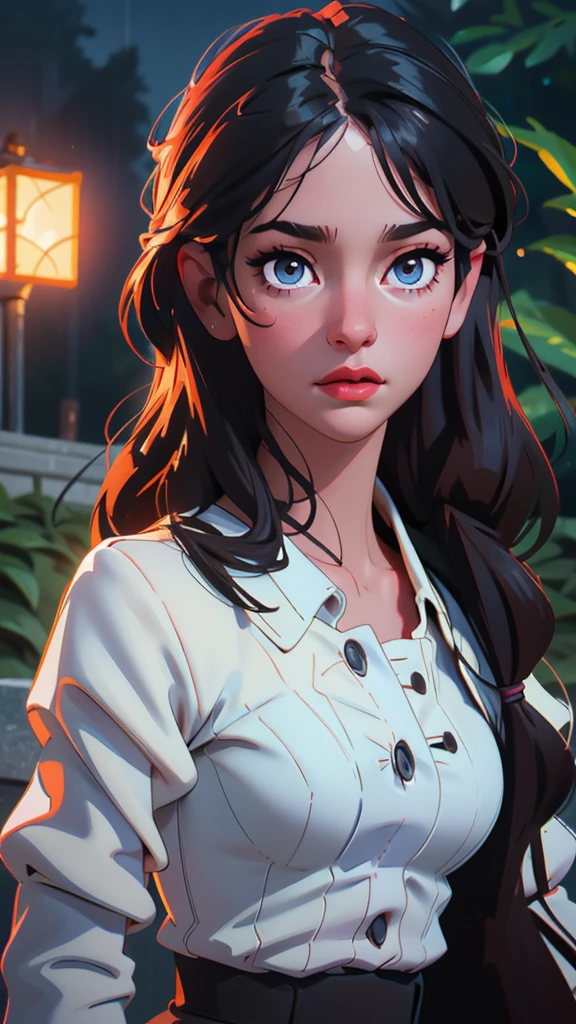 a girl dancing in the rain, detailed portrait of a young woman, beautiful detailed eyes, beautiful detailed lips, extremely detailed eyes and face, long eyelashes, wet hair, rain falling, flowers on the road, outdoors, medium: digital painting, (best quality,4k,8k,highres,masterpiece:1.2),ultra-detailed,(realistic,photorealistic,photo-realistic:1.37),vibrant colors,dramatic lighting,romantic,cinematic
