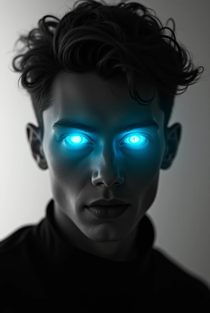 (An album cover with a guy with bluer animated eyes black and withe editing)