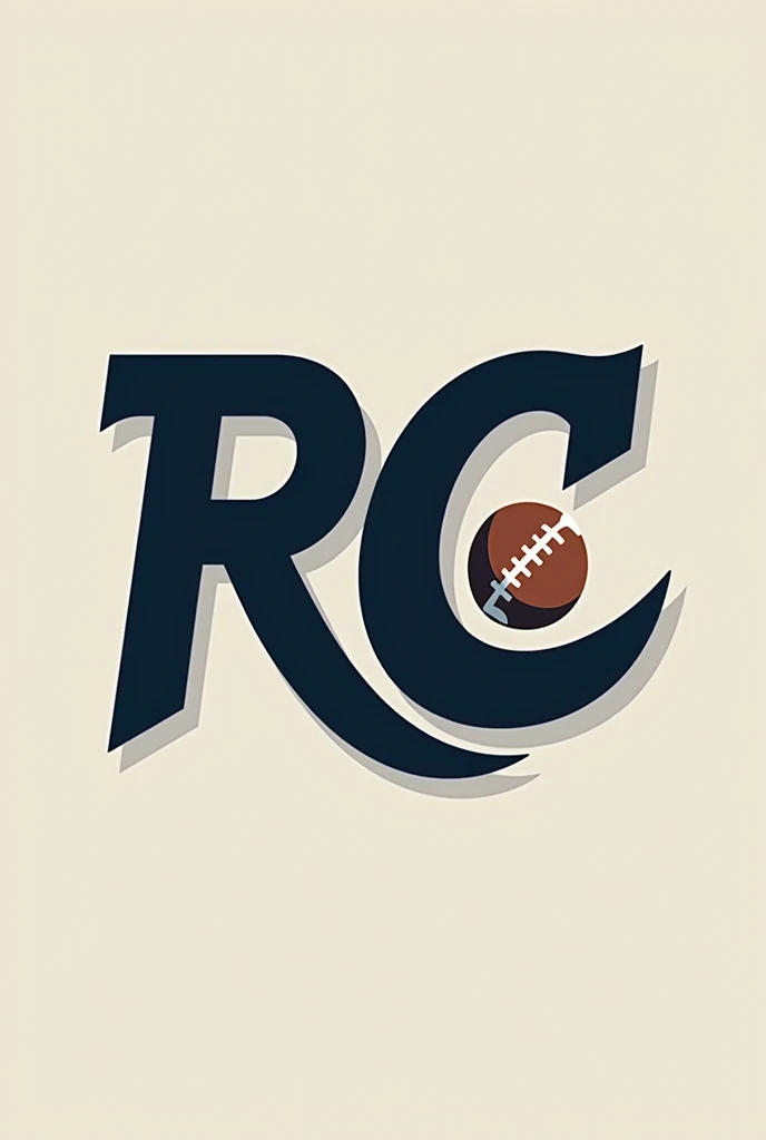 Please make a logo of RC alphabet, The alphabet R is attached with C Alphabet and football picture adjusted in C