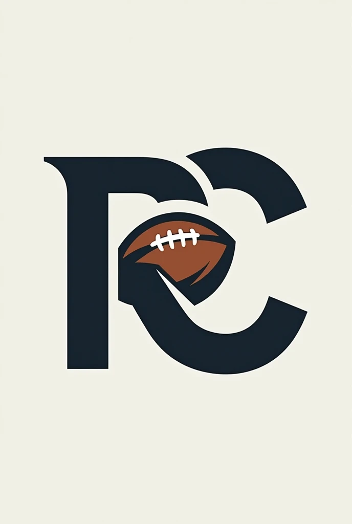 Please make a logo of RC alphabet, The alphabet R is attached with C Alphabet and football picture adjusted in C
