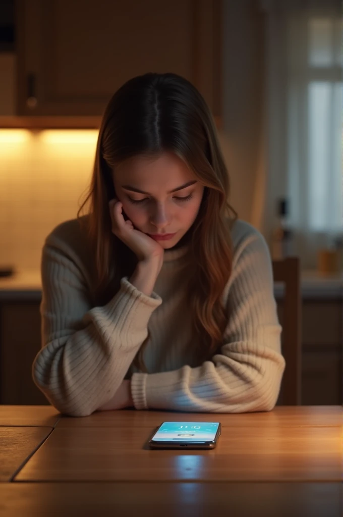 A girl's phone ring in table but she ignored it 