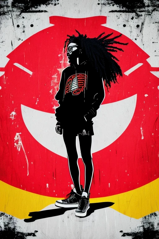 A background filled with scattered musical notes in various sizes and colors、
Creative logo illustration of a silhouette with dreadlocks and red headphones,
Banksy、
A background completely filled with scattered musical notes in various sizes and colors, covering the entire screen.
singer、microphone、Japanese、
beautiful girl colorful image
Dance hiphop Dance CREW Waacking Dance
Punking
black medium hair black medium hair
Five fingers Baggy clothes Baggy clothes
HIPHOP crew、
A background filled with the Japanese flag、