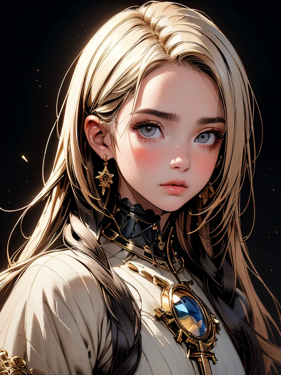 (best quality, 8k, 32k, masterpiece, UHD:1.2), highres, sharp focus, detailed outfit, absurdres, key visual,++++, beautiful detailed hair, delicate details, *****, hannah_owo, (headshot:1.2) portrait on a (plain black background:1.2), (headshot:1.2), (face focus:1.1), (facing the camera:1.2), Head in the centre, (eye contact:1.3), (intense stare:1.1), mouth open, (facing straightforward:1.2), (forward facing:1.1), Head, face, Head focus, Head tilted down, looking slightly up at the camera, bokeh, f1.4, 40mm, photorealistic, raw, 8k, textured skin, skin pores, intricate details epiCRealism