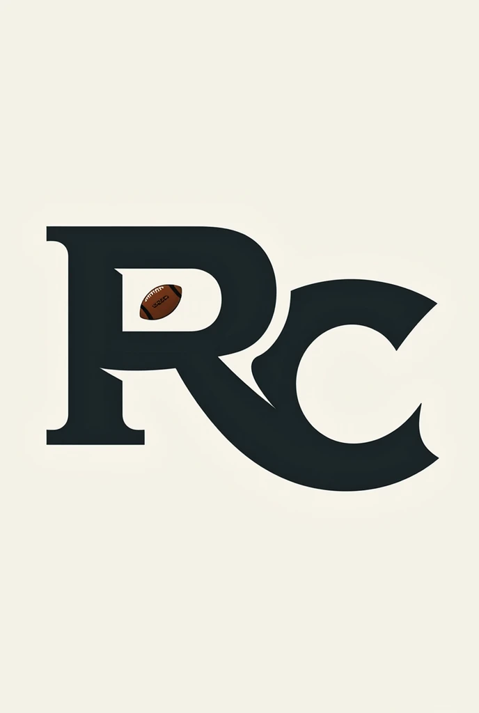 Please make a logo of RC alphabet, The alphabet R is attached with C Alphabet and football picture adjusted in C