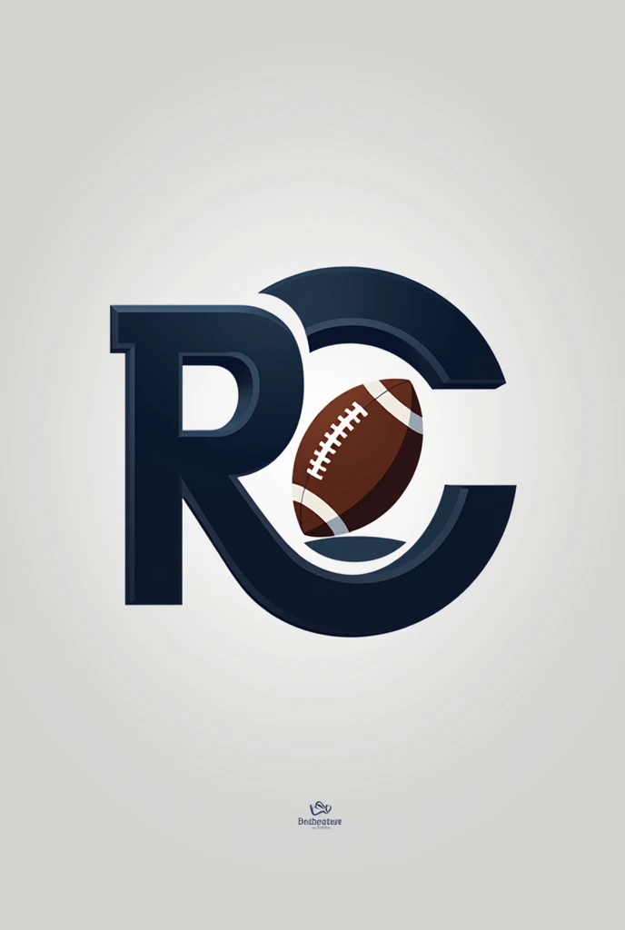 Please make a logo of RC alphabet, The alphabet R is attached with C Alphabet and football picture adjusted in C