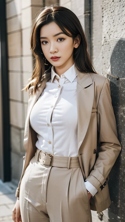 uhd.Masterpiece、Masterpieces、Ultimate Quality、Serious secretary、A suit with attention to detail,business suitを着る、Wear a trench coat、Proportions of fashion models、Strict women、Quality shirt、Jacket and pants、business suit、SFW.Big Breasts、slim、A breathtakingly beautiful body、Breathtakingly beautiful skin、A face so beautiful it makes you scream
