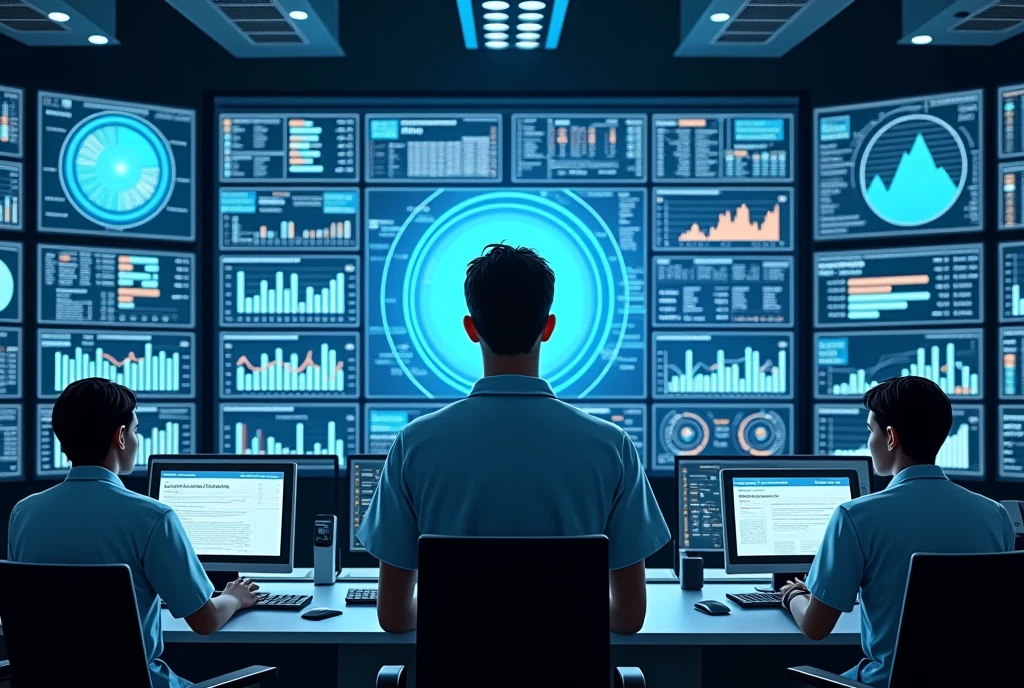 Healthcare solutions, charts, big screen, control room, video wall,