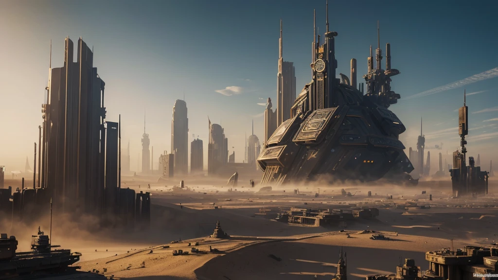 ((masterpiece)),((Highest quality)),((High Detail)),nobody,background, Dystopia, Futuristic City, Steampunk City, sand smoke, dark
