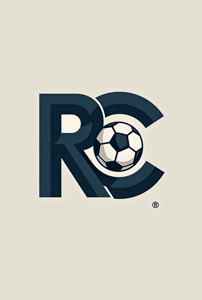 Please make a logo of RC alphabet, The alphabet R is attached with C Alphabet and football picture adjusted in C