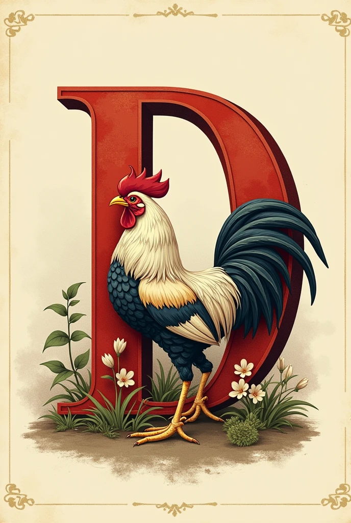 D LETTER WITH COUNTRY HEN LOGO