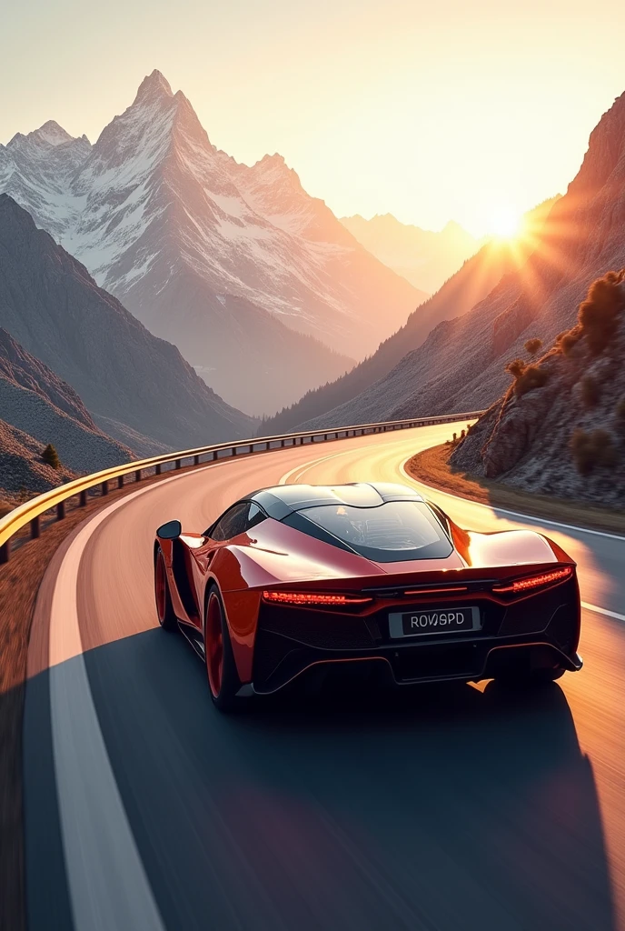 Sport car, mountain, evening
