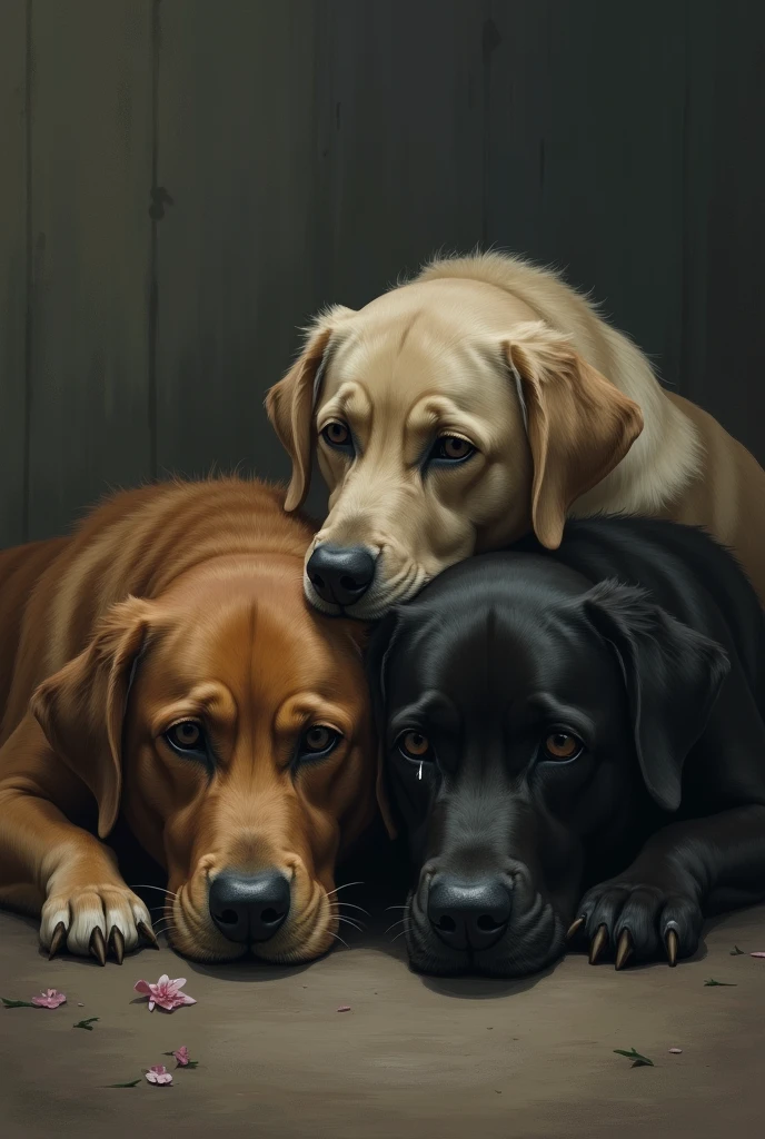 Dogs cry because family's are dead