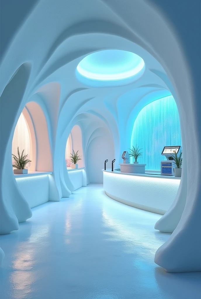 Wall design for ice cream parlor on igloo concept at the shop 