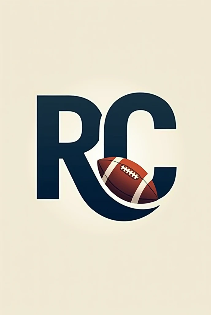 Please make a logo of RC alphabet, The alphabet R is attached with C Alphabet and football picture adjusted in C