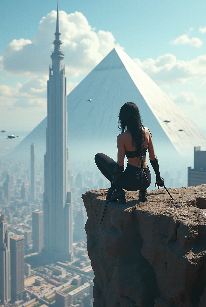 The giant girl wields a hammer and destroys the city,Girl sitting on a building,A giant woman in a bikini  lying on top of a cyberpunk city, Wear short skirts,Little guys running around the giant girl,style "Attack on Titan ",The little person panicked and ran away,Many cars pass by, Standing on her hand, cgsociety 9, 2. 5 d cgi fantasy art, engine rendering unreal + a goddess, full body cgsociety, artgerm ; Hyper realistic 3d content, giant art, super detailed 3d matte paintings, super detailed 3d matte paintings, realistic fantasy art, realistic 3 d anime style. Beautiful girl. Big thighs."The boy stood on the top of a high-rise building waving to the girl". Color ultra 4k.